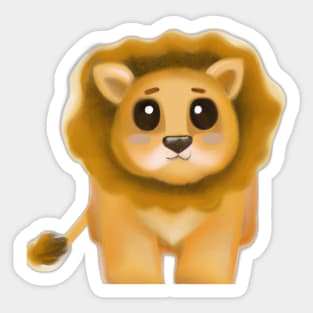 Cute Lion Drawing Sticker